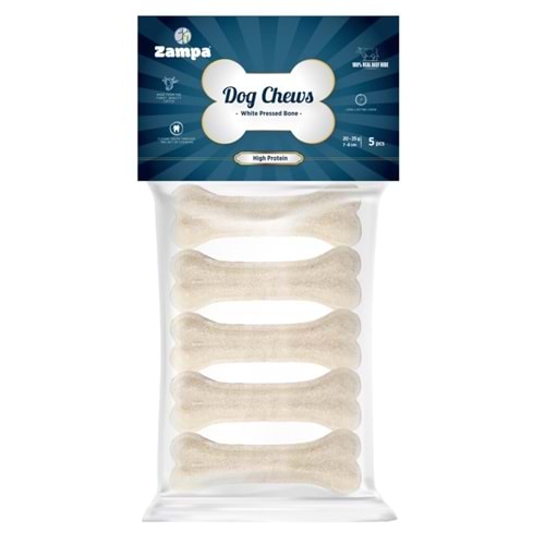 Zampa Beyaz Press Kemik Köpek Ödülü 20-25 Gr 5 Li (Dc4393)