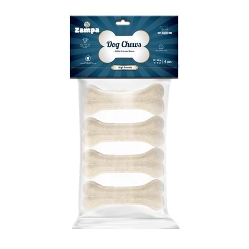 Zampa Beyaz Press Kemik Köpek Ödülü 30-40 Gr 4 Lü (Dc4430)