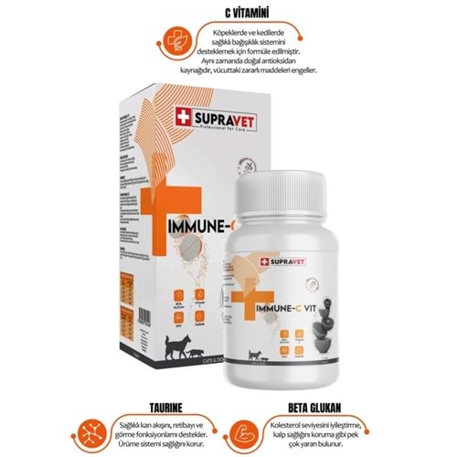 Supravet Immune C + ZİNC Kedi ve Köpek için Bağışıklık Sistemi Güçlendirici Tablet (75 Tablet)