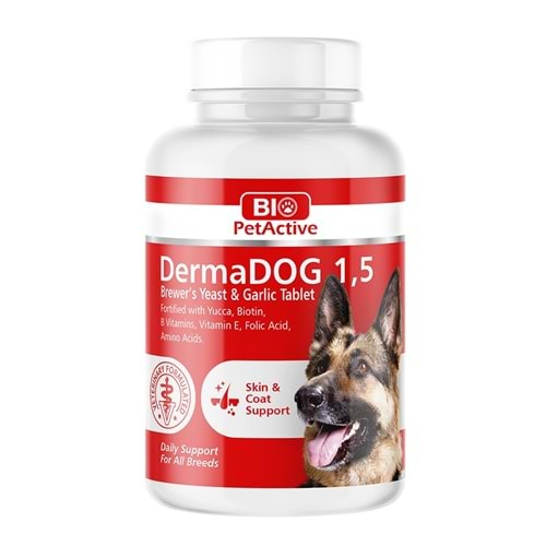 Bio PetActive Dermadog 1,5 100 Tablet (Büyük Irk Sarımsak Tablet) 150 Gr
