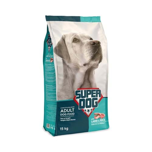 Super Dog Kuzu Etli & Pirinçli Yetişkin Köpek Maması 15 Kg
