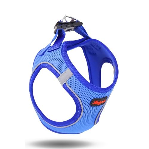 Düz Renk Airmesh Göğüs Tasması Mavi XS