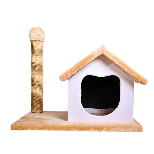 Tırmalamalı Peluş Kedi Evi