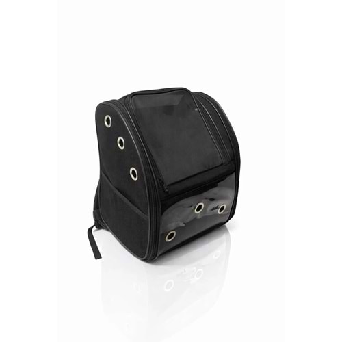 Astronot Şeffaf Kare Taşıma Sırt Çantası (Siyah)