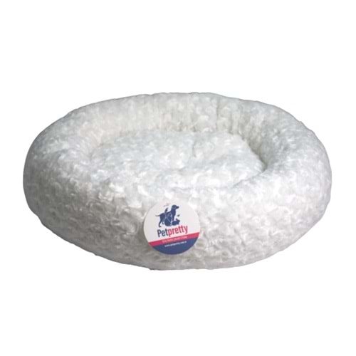 Petpretty Simit Yatak Peluş Beyaz 55x55 cm