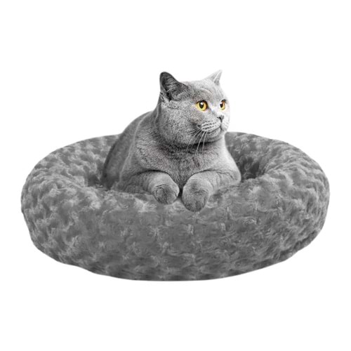 Petpretty Simit Yatak Peluş Gri 55x55 cm