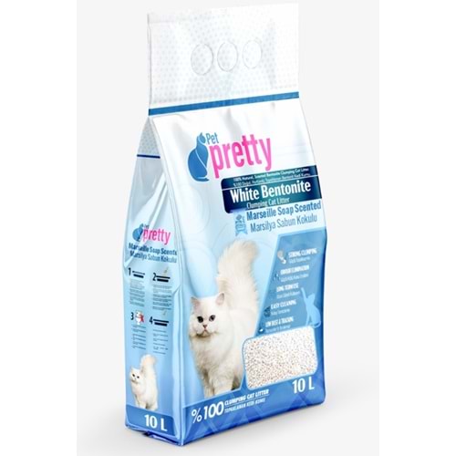 PETPETTY KEDİ KUMU MARSİLYA SABUNLU İNCE 10 LT