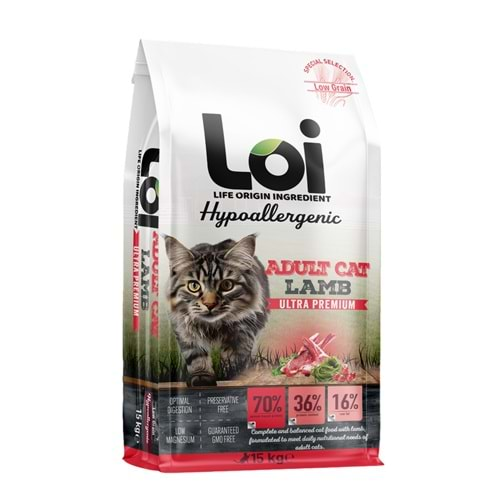 Loi Yetişkin Kuzu Etli Kedi Maması 15 Kg