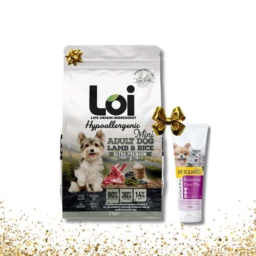 Loi Yetişkin Mini Irk Kuzu Etli Köpek Maması 3 Kg