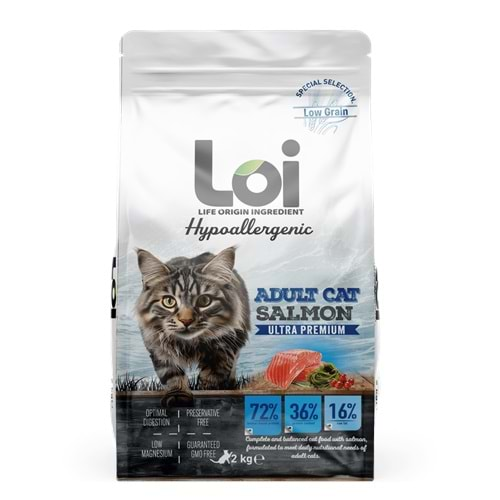 Loi Yetişkin Somonlu Kedi Maması 2 Kg