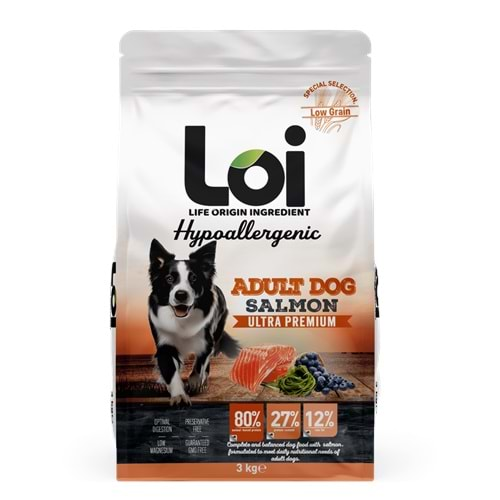 Loi Yetişkin Somonlu Köpek Maması 3 Kg