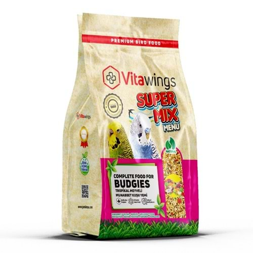 Vitawings - Tropikal Meyveli Muhabbet Kuşu Yemi - 800 gr - 8 Adet (Kutu)