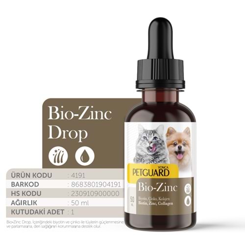 PETGUARD BİO-ZİNC DAMLA KEDİ KÖPEK 50 ML