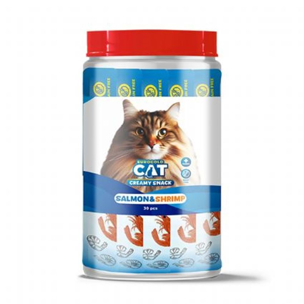 EuroGold Cat Sıvı Kedi Ödülü Somon - Karides 30x15Gr