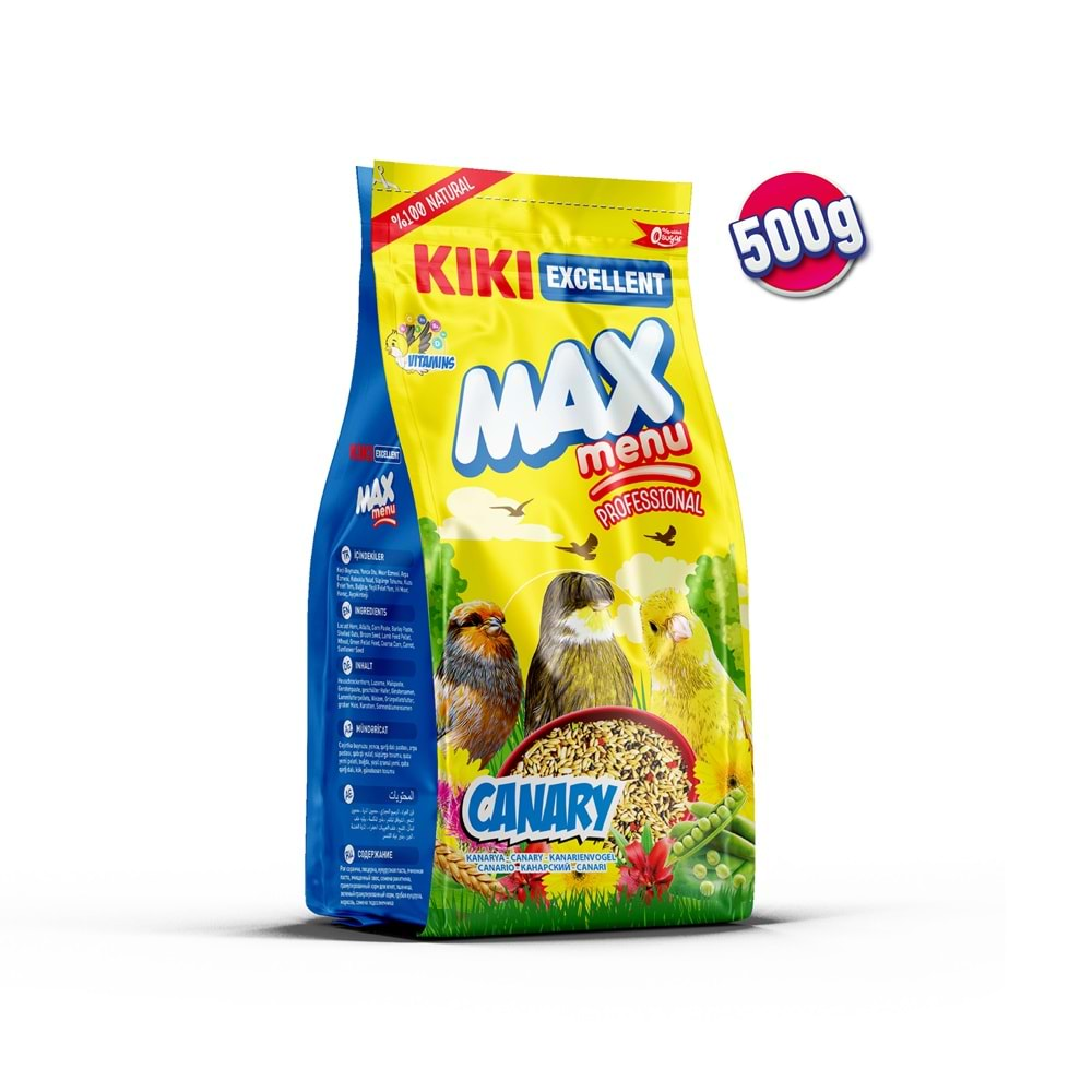 KIKI Excellent Kuş Max Menu Canary Kanarya Yemi 500 gr. 12 Adet (Kutu) KB308B12