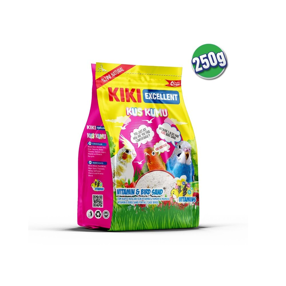 KIKI Excellent Kuş Kumu 250 gr. 12 Adet (Kutu) KB324B12