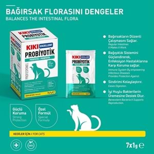 KIKI Excellent Kedi Probiyotik + Prebiyotik Saşe 1 gr. 7 Adet (Kutu) KC111B7