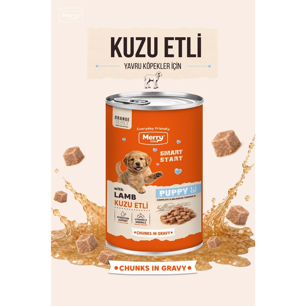 Merry Kuzu Etli Yavru Köpek Konserve 400 Gr X 12 Adet
