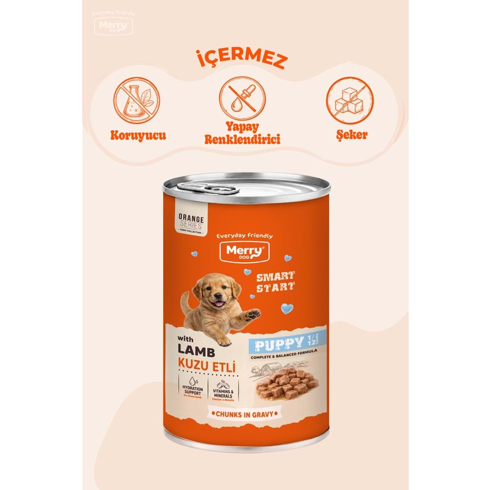 Merry Kuzu Etli Yavru Köpek Konserve 400 Gr X 12 Adet