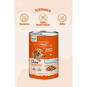 Merry Kuzu Etli Yavru Köpek Konserve 400 Gr X 12 Adet