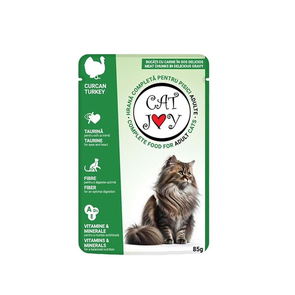 CAT JOY Hindili Yetişkin Kedi Pouch 85 Gr. 24 lü