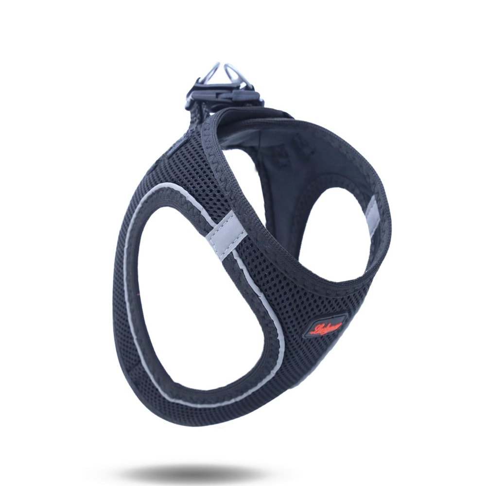 Düz Renk Airmesh Göğüs Tasması Siyah XL