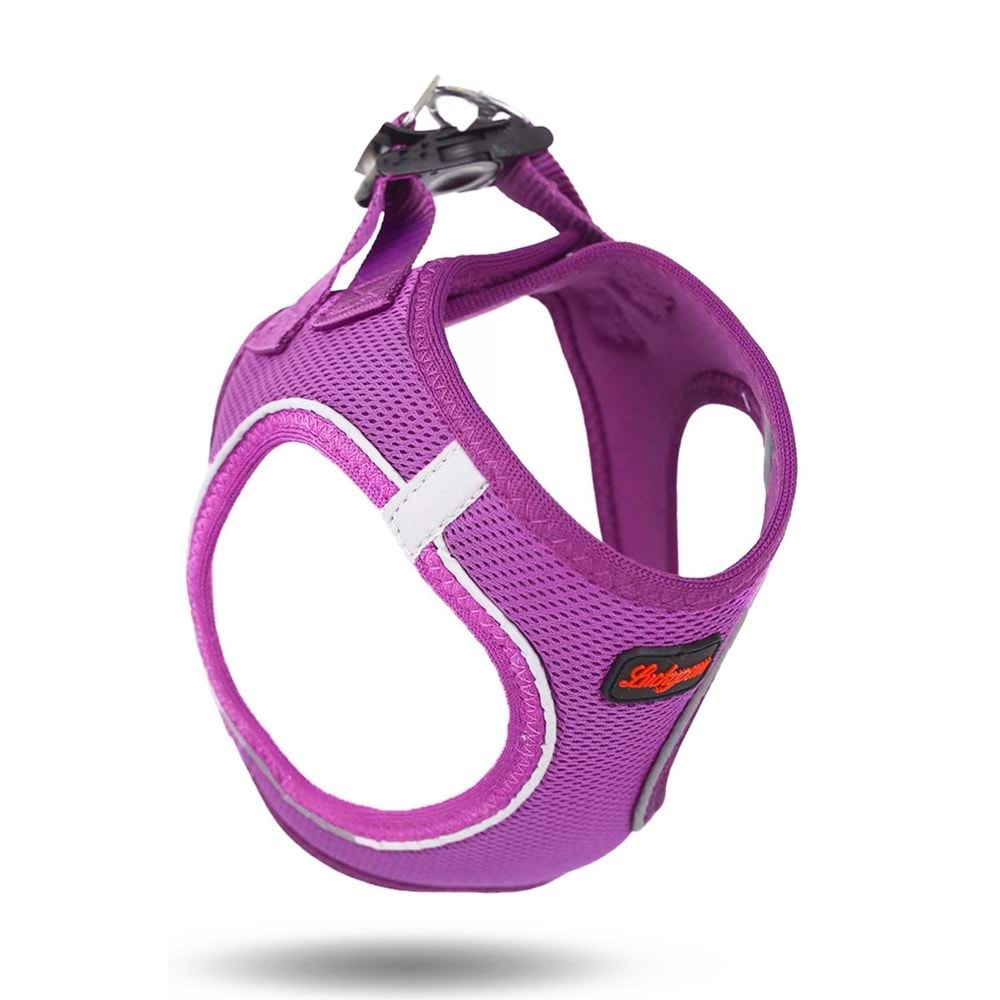 Düz Renk Airmesh Göğüs Tasması Mor L