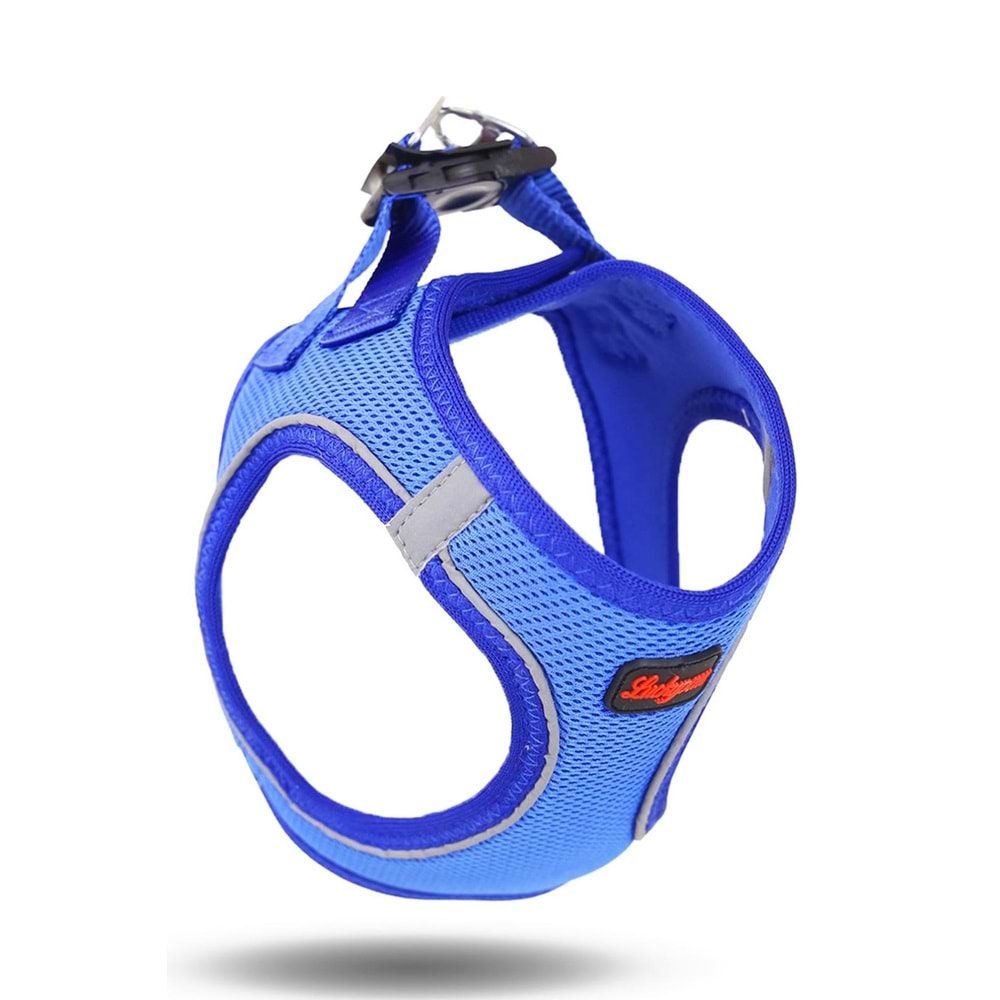 Düz Renk Airmesh Göğüs Tasması Mavi L