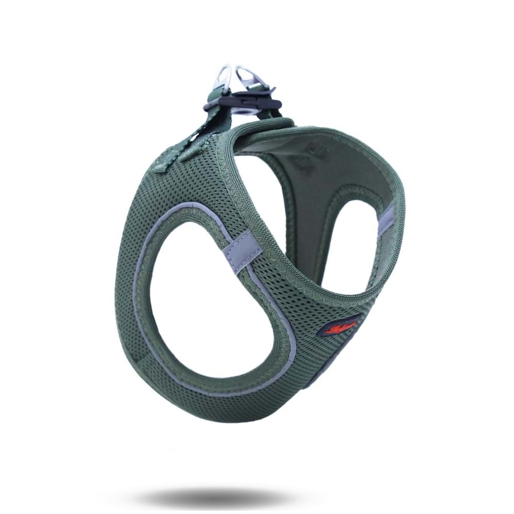 Düz Renk Airmesh Göğüs Tasması Koyu Yeşil XL