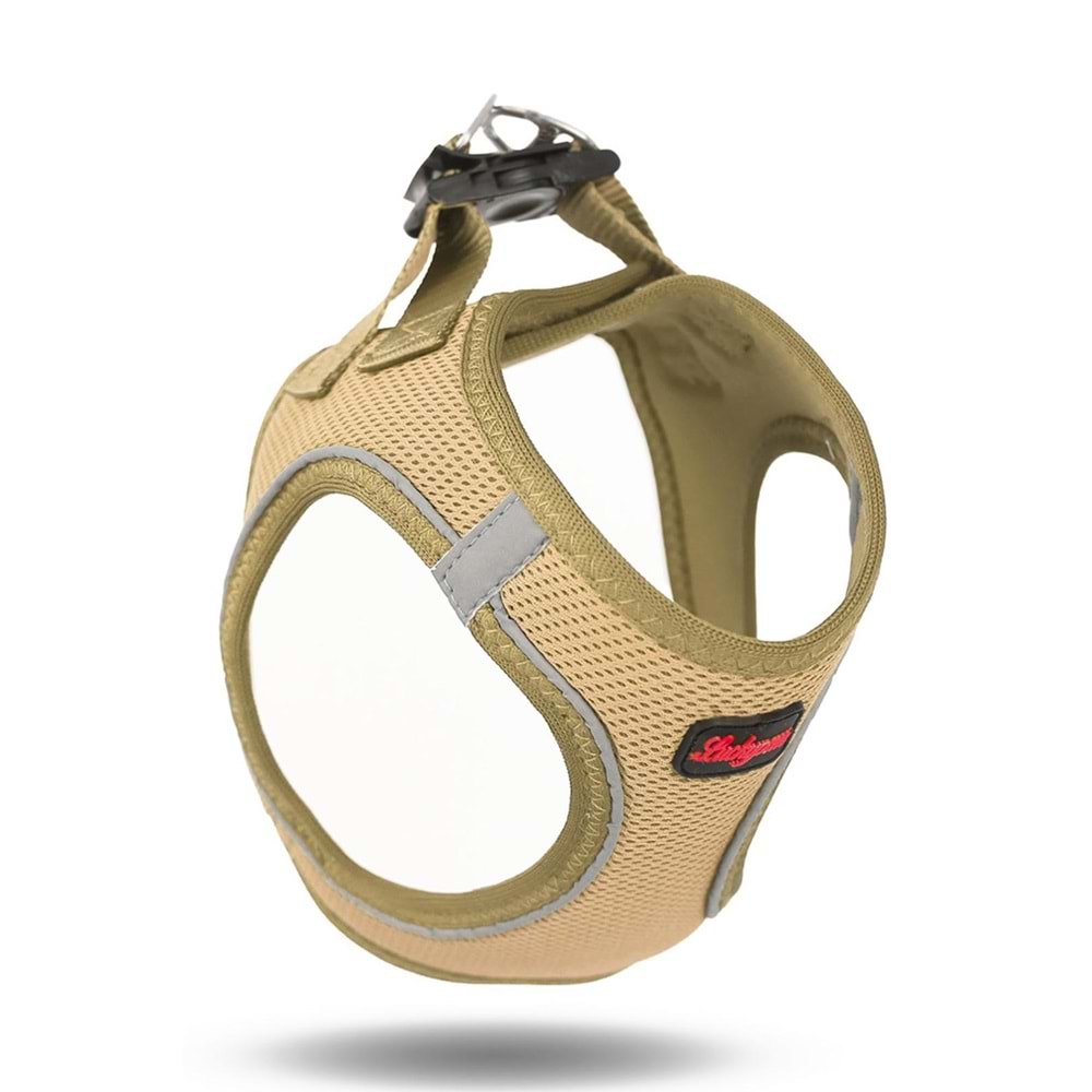 Düz Renk Airmesh Göğüs Tasması Kahverengi S