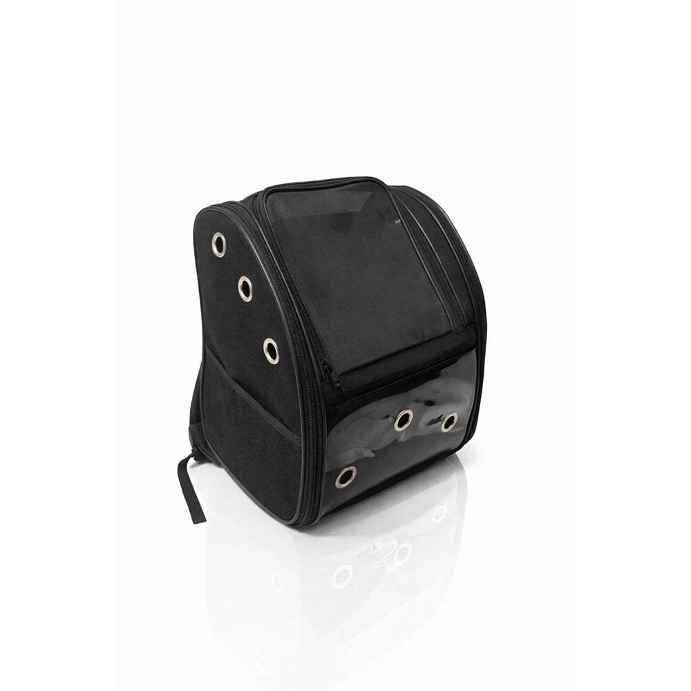 Astronot Şeffaf Kare Taşıma Sırt Çantası (Siyah)