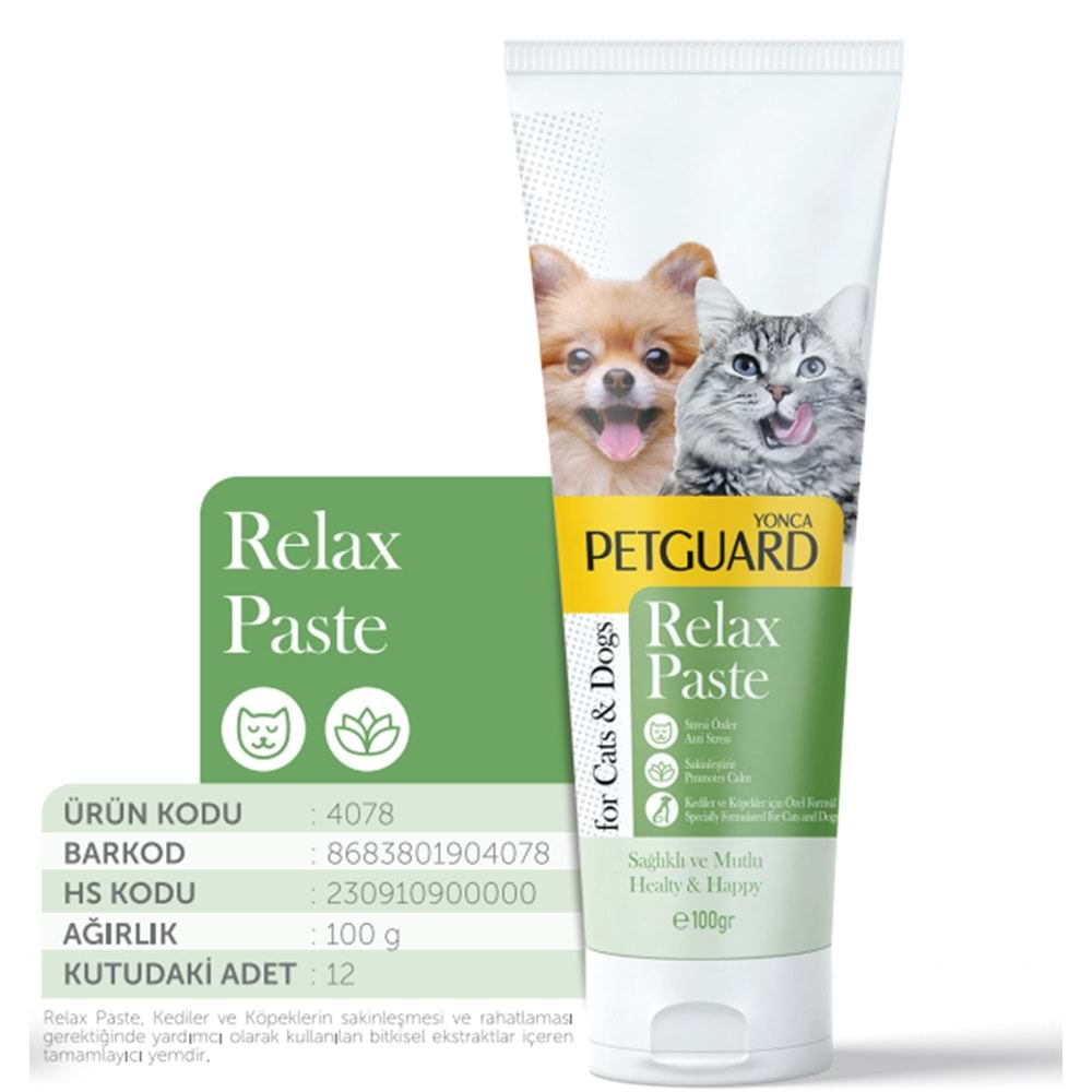 Petguard Kedi Köpek Relax Malt Paste 100 gr